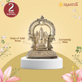 MANTRA DIVIT Pure Brass Made Ganesh Idol (Polished Lacquer Finish) (2.4” Height)