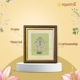 Mantra OJAS Brass Engraved (Antique Finish) Lakshmi Photo Frame | Home Décor Wall Decoration Gifting for Home, Living Room, Pooja Room, and Shops (8"x7")