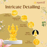 MANTRA DIVIT Pure Brass Made Goddess Lakshmi Idol (24K Gold Plated) (3.6” Height)