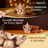 MANTRA DIVIT Lord Ganesh Idol For Home | Pure Brass Made Ganesh Ji Murti (Dual Tone – Brass & Copper Finish), God Ganesha idol For Home Decoration, Office Desks, Pooja Room, Gifting (5.2” Height)
