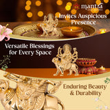 MANTRA DIVIT Goddess Durga Devi Idol For Home | Pure Brass Made Durga Murti (Polished Lacquer Finish), Idol For Home Decoration, Office Desks, Pooja Room, Gifting (5” Height)