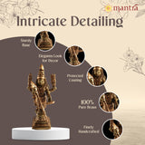 MANTRA DIVIT Lord Murugan Statue With Peacock | Pure Brass Made God Idol With Brass And Copper Antique Finish, Lord Murugan Idol For Home Decoration, Car Dashboard, Office Desks, Pooja Room, Gifting (4” Height)