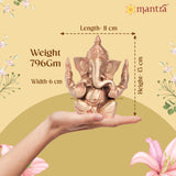 MANTRA DIVIT Lord Ganesh Idol For Home | Pure Brass Made Ganesh Ji Murti (Dual Tone – Brass & Copper Finish), God Ganesha idol For Home Decoration, Office Desks, Pooja Room, Gifting (5.2” Height)