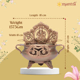 MANTRA OJAS Ganesh Urli for Home | Pure Brass Made Urli (Dual Tone – Brass & Copper Finish) for Pooja Room, Reception, Hall, Garden, Gifting ( 8” Height)