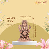 MANTRA DIVIT Lord Ganesh Idol For Home | Pure Copper Made Ganesh Ji Murti (Polish Lacquer Finish), God Ganesha idol For Home Decoration, Office Desks, Pooja Room, Gifting (2” Height)
