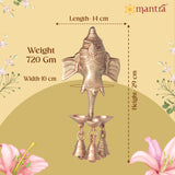 MANTRA OJAS Ganesh Wall Hanging Bell for Home | Pure Brass Made Gajamukha Ghanti (Dual Tone – Brass & Copper Finish) Wall Décor for Home Decoration, Pooja Room, Gifting (8.4” Height)