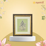 Mantra OJAS Brass Engraved (Antique Finish) Saraswathy Photo Frame | Home Décor Wall Decoration Gifting for Home, Living Room, Pooja Room, and Shops (8"x7")