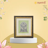 Mantra OJAS Brass Engraved (Antique Finish) Ganesha Photo Frame | Home Décor Wall Decoration Gifting for Home, Living Room, Pooja Room, and Shops (8"x7")