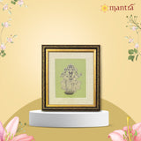 Mantra OJAS Brass Engraved (Antique Finish) Lakshmi Photo Frame | Home Décor Wall Decoration Gifting for Home, Living Room, Pooja Room, and Shops (8"x7")