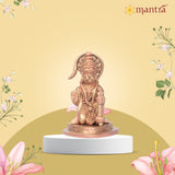 MANTRA DIVIT Lord Hanuman Idol For Home | Pure Brass Made Anjaneya Statue (Dual Tone – Brass & Copper Finish), God Hanuman Murti For Home Decoration, Office Desks, Pooja Room, Gifting (4” Height)