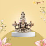 MANTRA DIVIT Brass Made Lord Balaji Face Idol (Copper And Silver Plated), (2” Height)