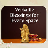 MANTRA DIVIT Radha Krishna Idol | Pure brass Made Radhakrishna Murti (24K Gold Plated), Radhe Krishna Statue For Home Decoration, Car Dashboard, Office Desks, Pooja Room, Gifting (4” Height)