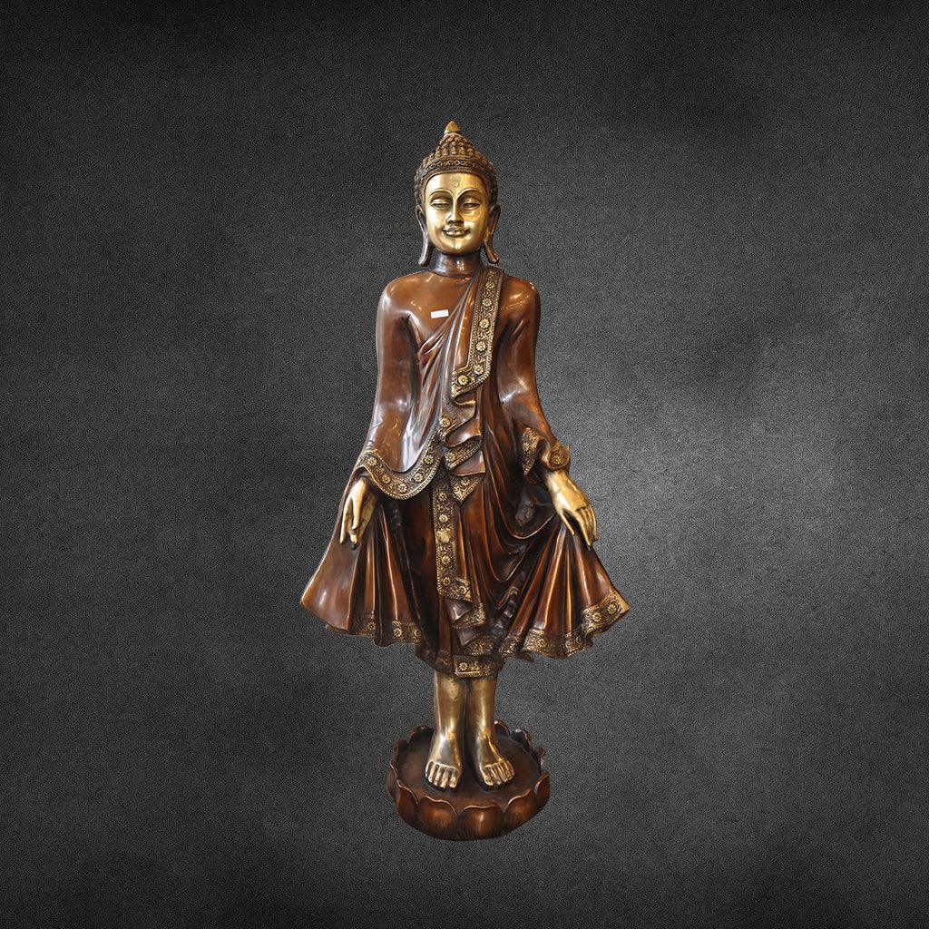 Standing Buddha (MT,43.6") - mantra gold coatings 