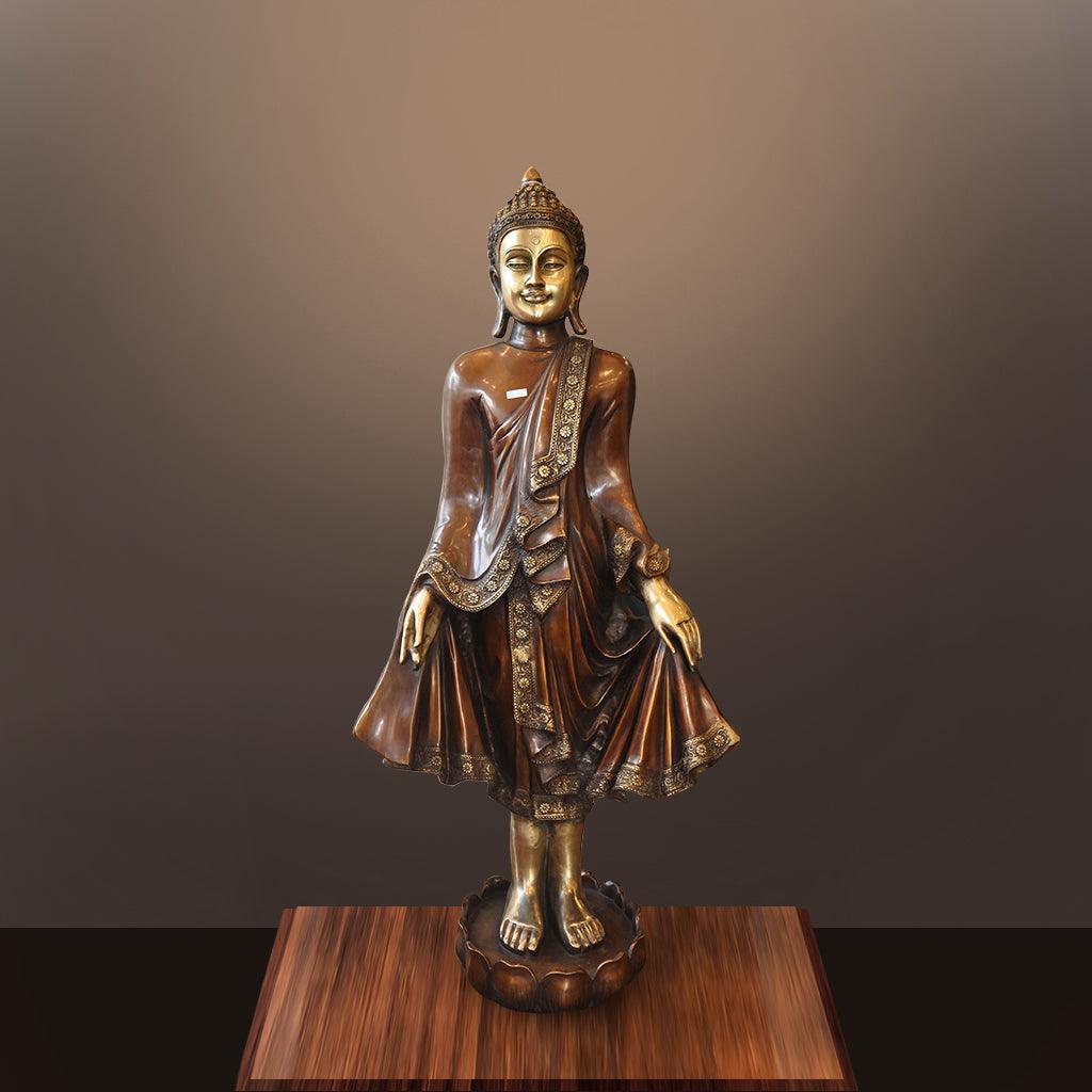 Standing Buddha (MT,43.6") - mantra gold coatings 