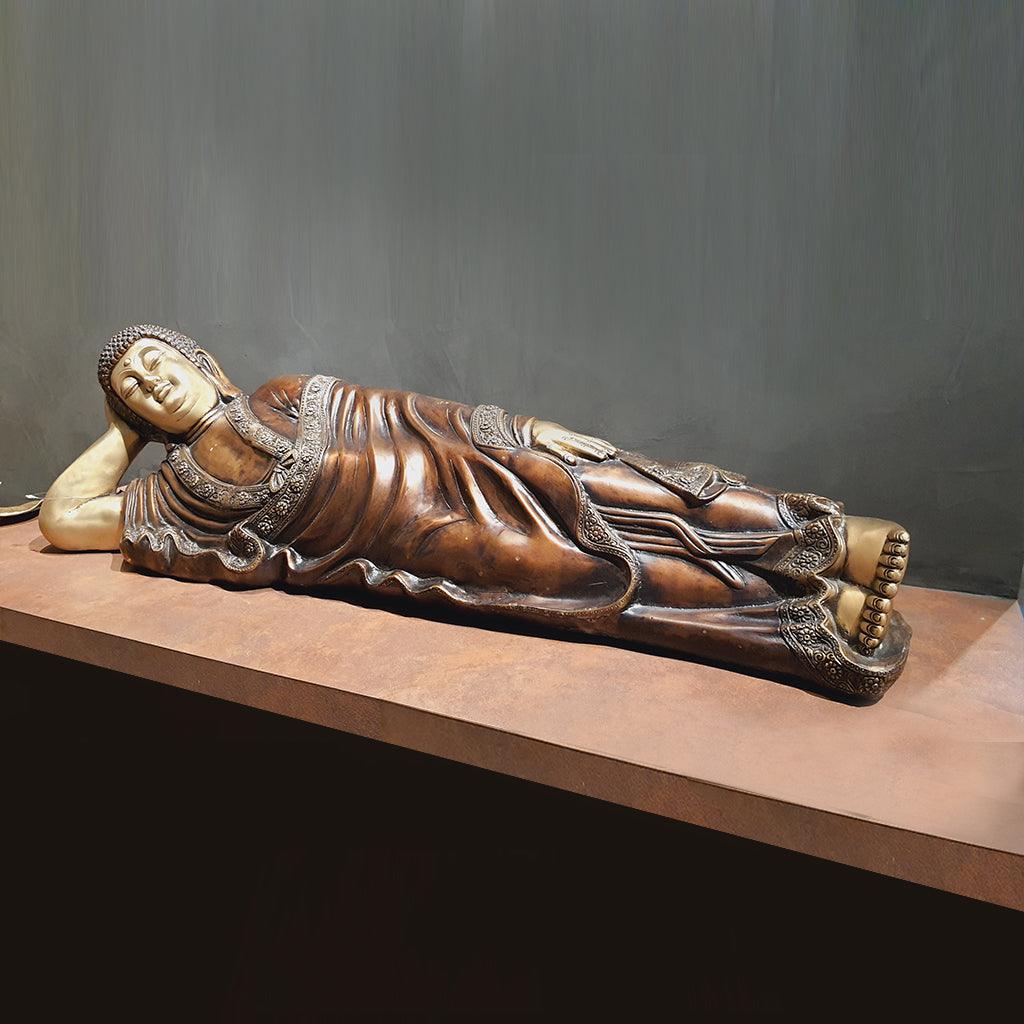 Sleeping Buddha (SP,38") - mantra gold coatings 