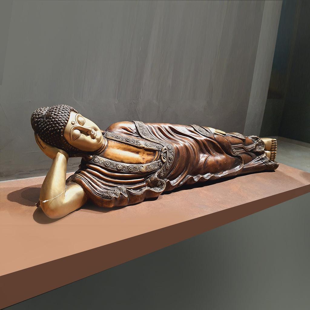Sleeping Buddha (SP,38") - mantra gold coatings 