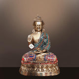 Buddha With Stone 23.2" - mantra gold coatings 