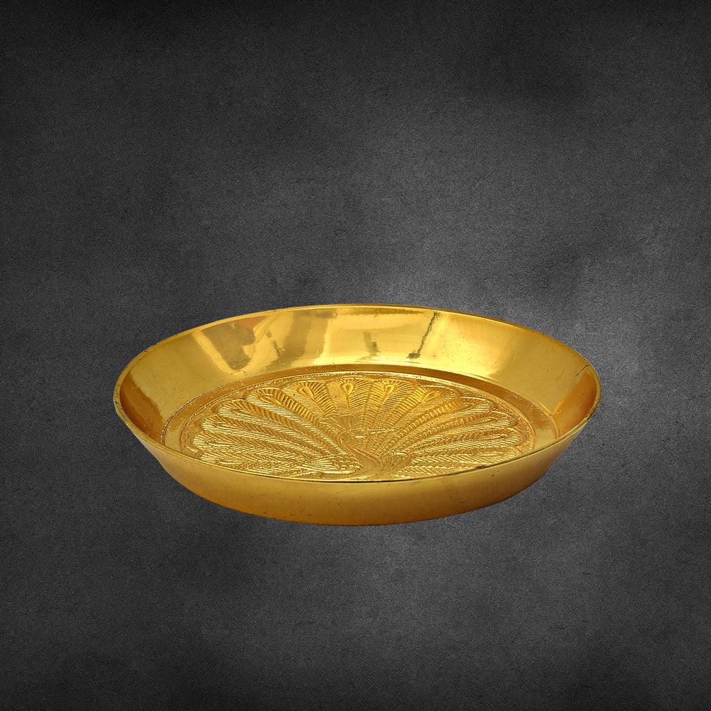 Peacock Plate (GP,5.6") - mantra gold coatings 