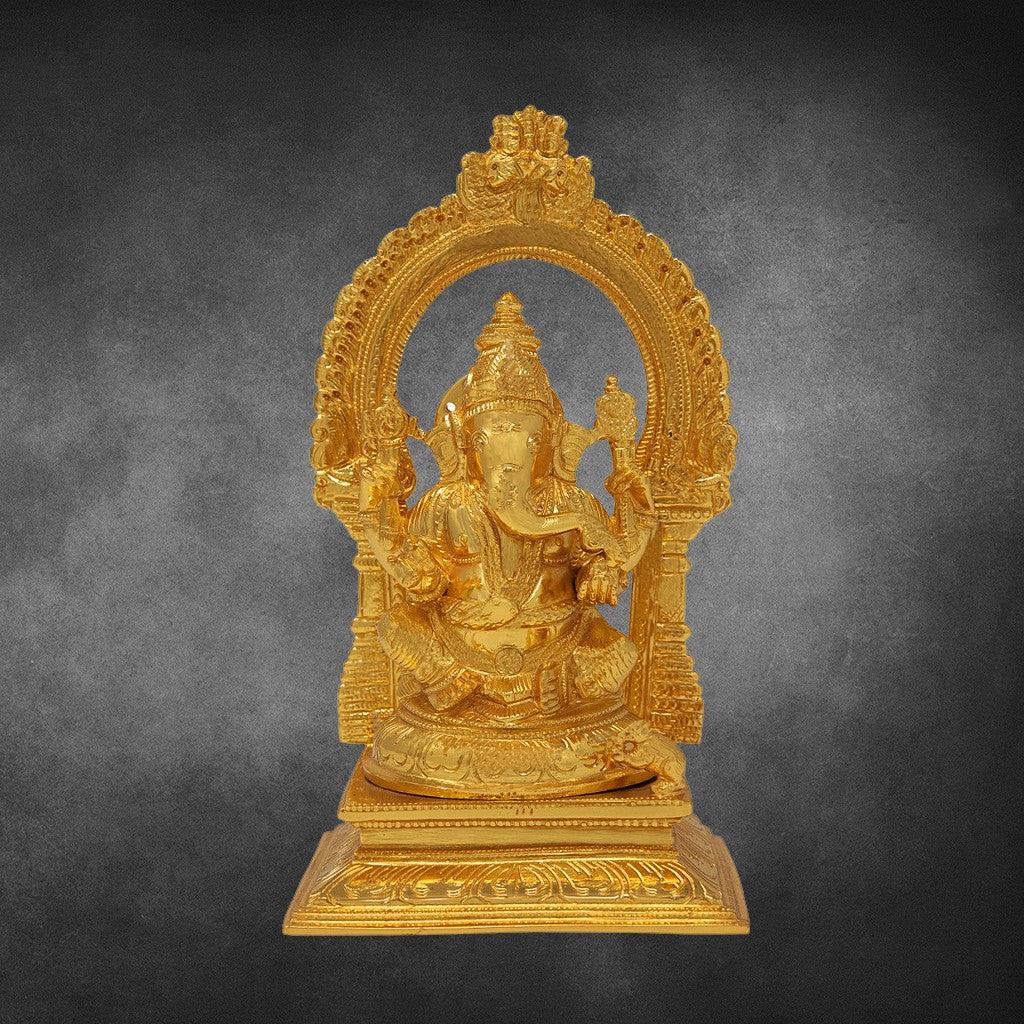 Ganesha With Arch  8" - mantra gold coatings 
