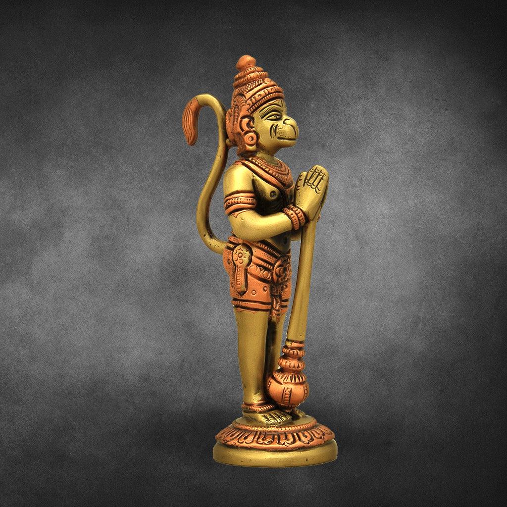 Standing Hanuman 5.6" - mantra gold coatings 
