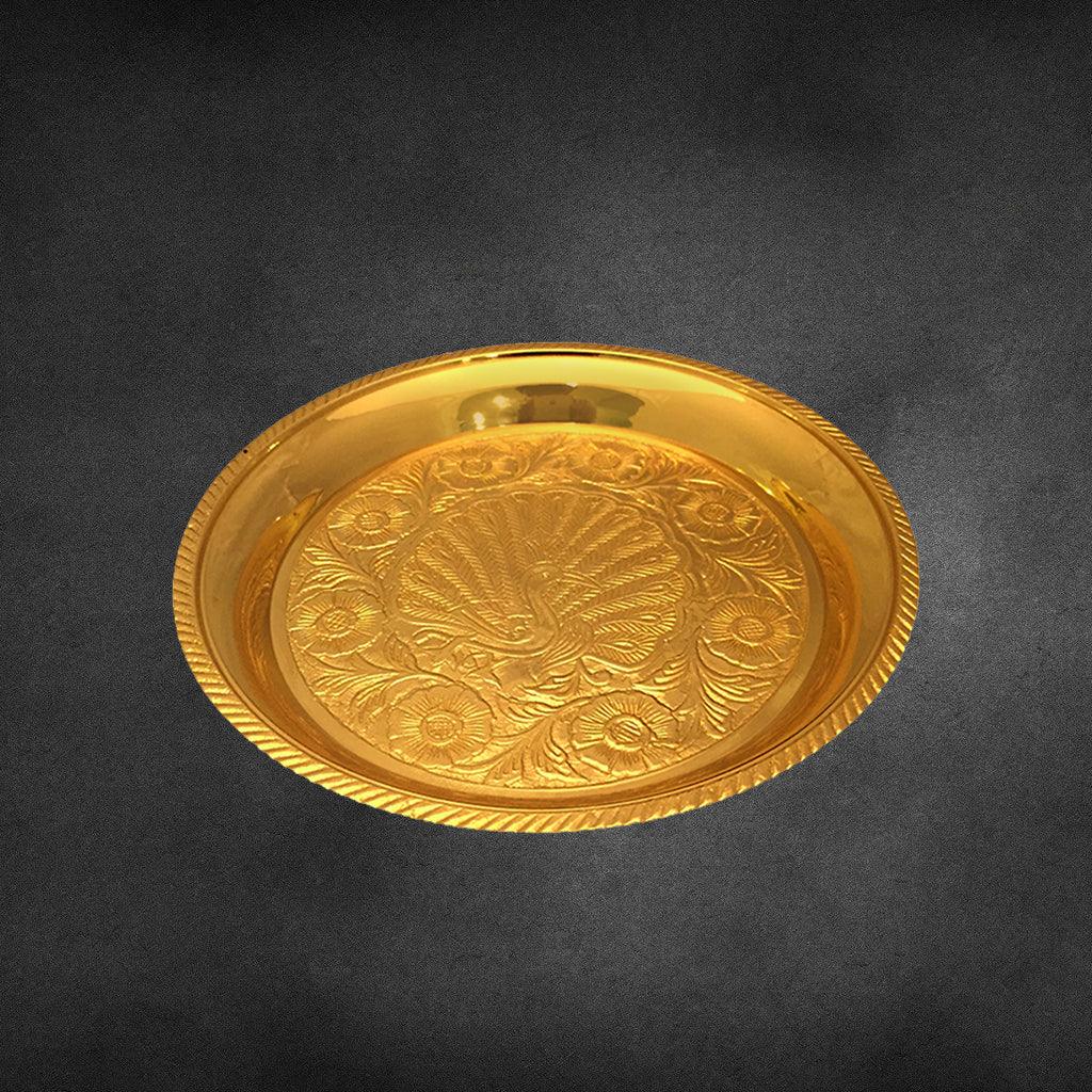Peacock Plate (GP,8") - mantra gold coatings 