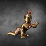 Crawling Krishna  3.6" - mantra gold coatings 