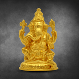 Ganesha With Base 5.2" - mantra gold coatings 