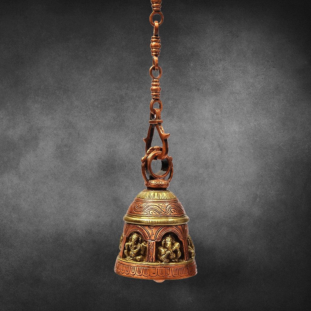 Ganesha Bell 6.4" - mantra gold coatings 