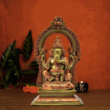 Ganesha With Arch  8" - mantra gold coatings 