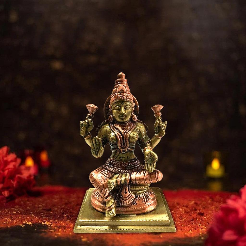 Lakshmi With Sq. Base 5.6" - mantra gold coatings 