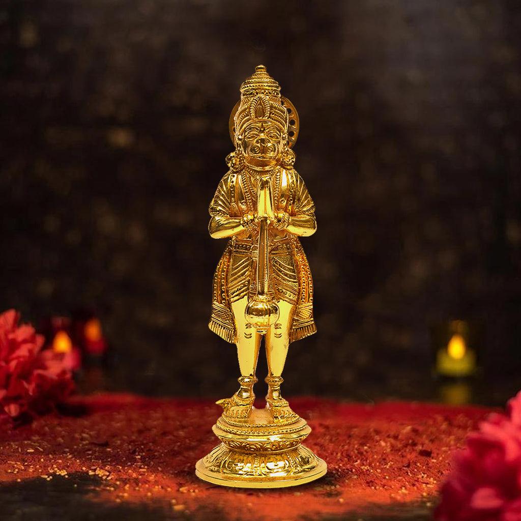 Standing Hanuman 8" - mantra gold coatings 