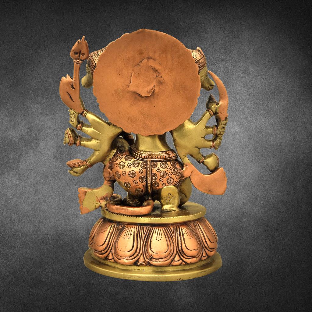Panchamuga Hanuman 12" - mantra gold coatings 