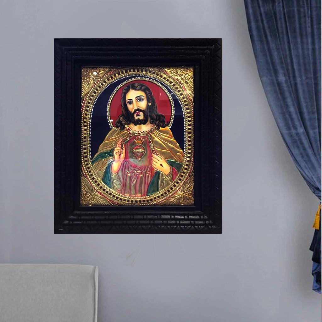 Tanjore Frame - Jesus 15.6" - mantra gold coatings 