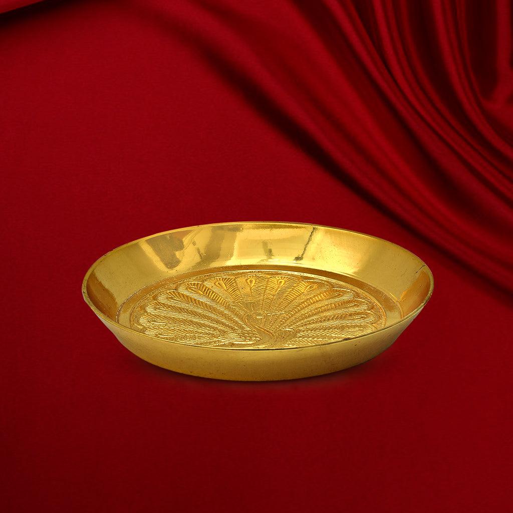 Peacock Plate (GP,5.6") - mantra gold coatings 