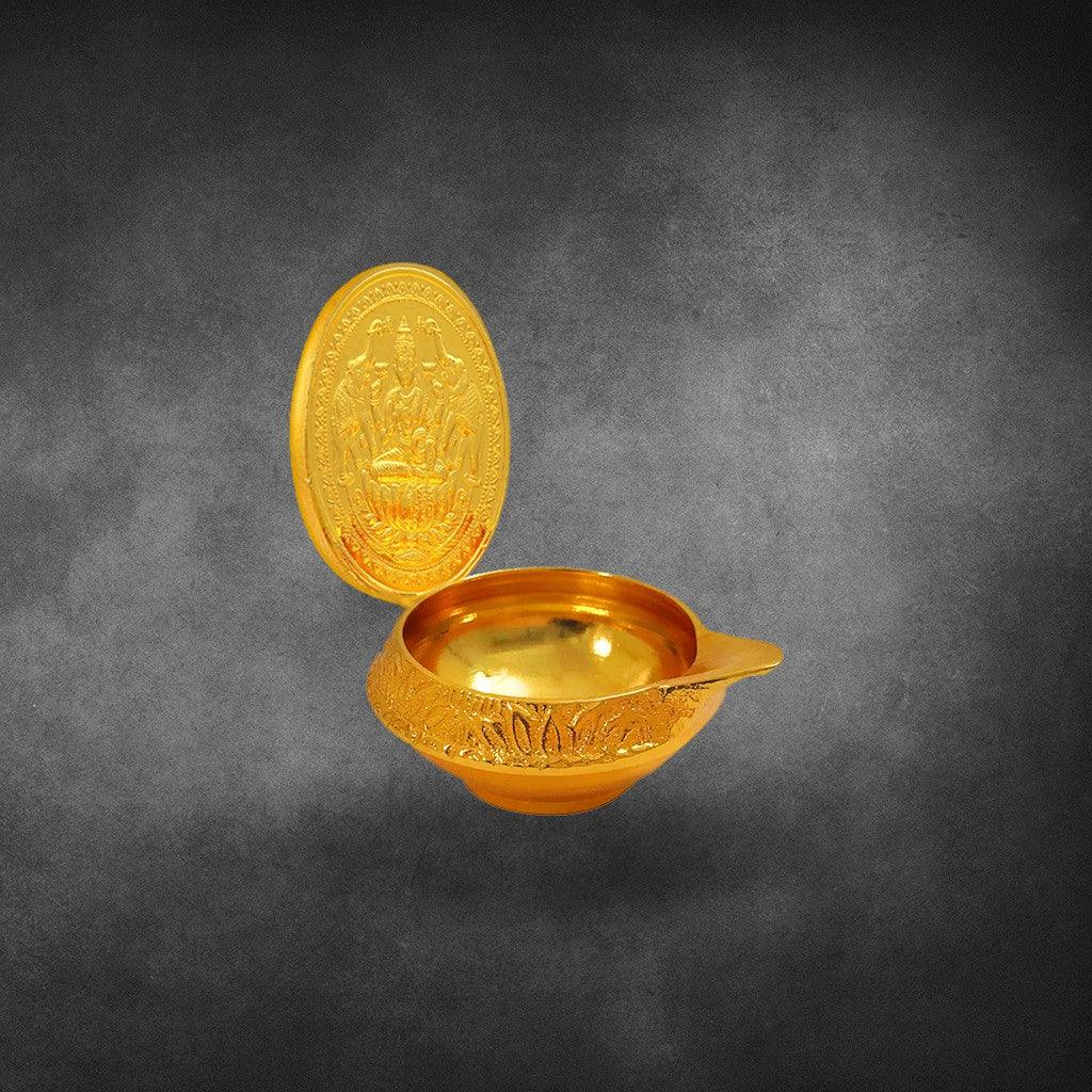 Gajalakshmi Lamp 2.4" - mantra gold coatings 