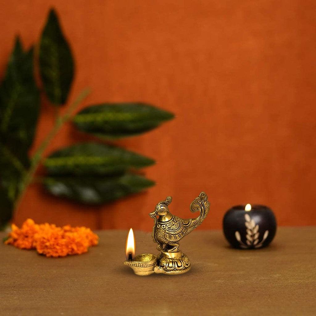 Annam With Deepam 3.2" - mantra gold coatings 
