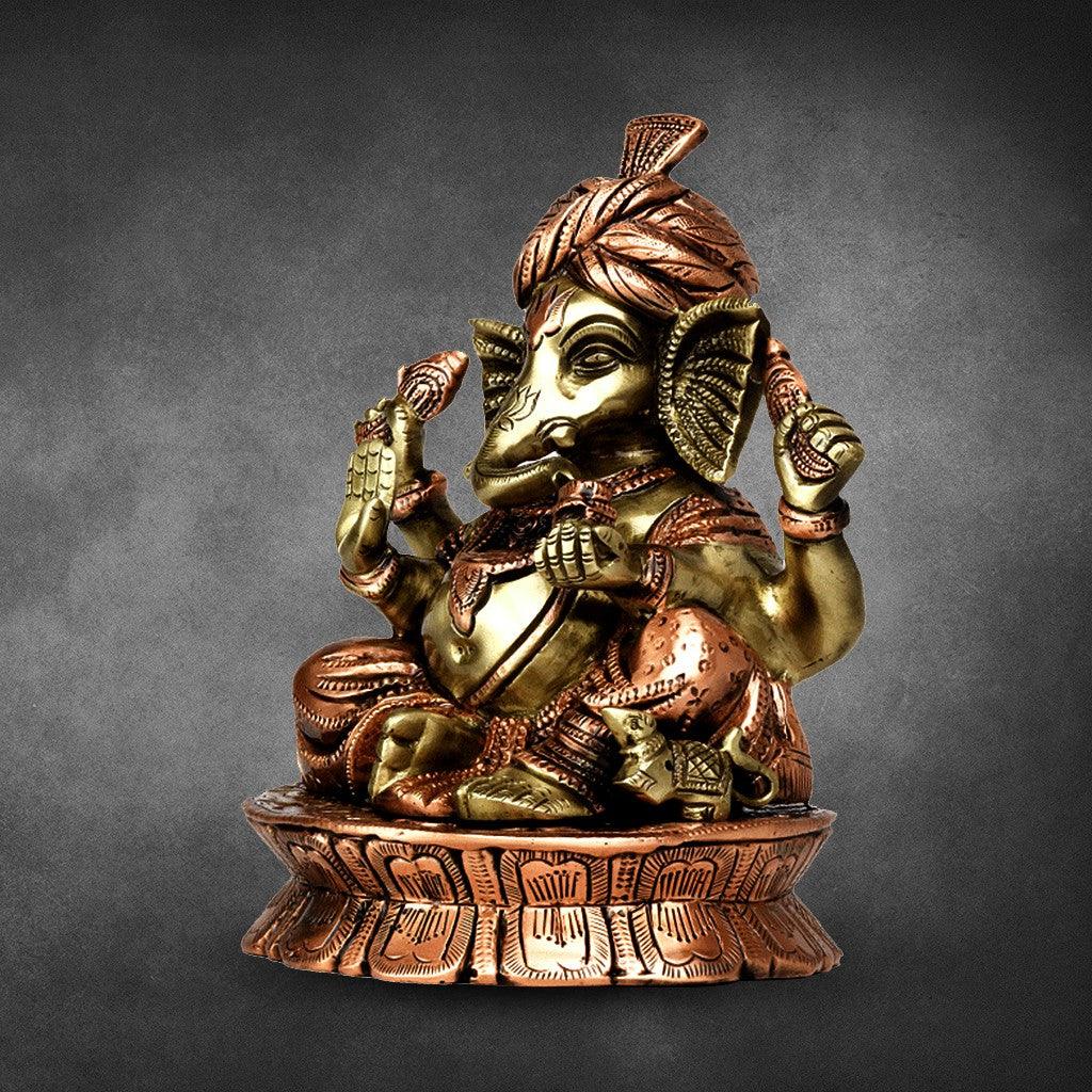 Pagadi Ganesha 8" - mantra gold coatings 