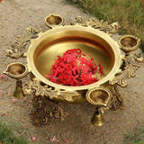 Urli Peacock Agal & Bell 15.2" - mantra gold coatings 