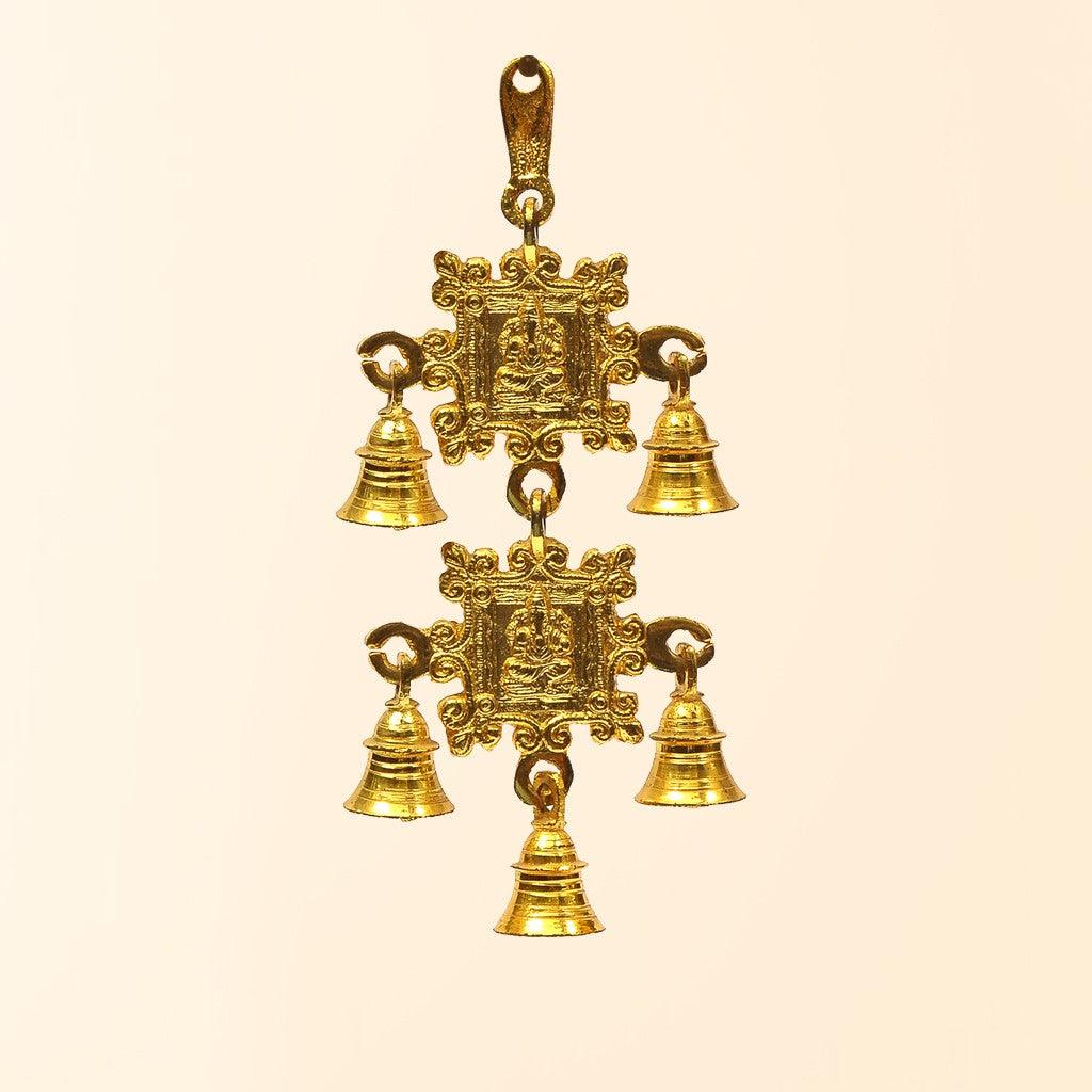 Ganesha Two Step Bell 10.4" - mantra gold coatings 