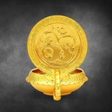 Gajalakshmi Lamp 3.6" - mantra gold coatings 