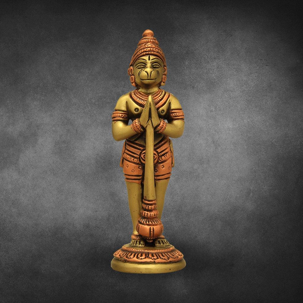Standing Hanuman 5.6" - mantra gold coatings 