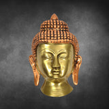 Buddha Mask Wall Hanging 5.2" - mantra gold coatings 